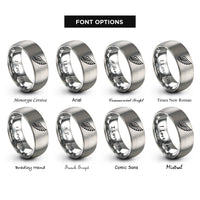 font options for inside engraving on silver angel wing rings