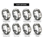 font options for inside engraving on grey angel wing rings