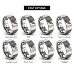 font options for inside engraving on silver angel wing rings