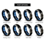 font options for inside engraving on black & blue & silver angelfish rings