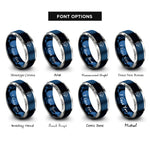 font options for inside engraving on blue & silver angelfish rings
