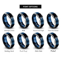 font options for inside engraving on blue & gray angelfish rings