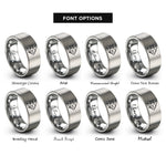 font options for inside engraving on silver angelfish rings