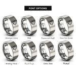font options for inside engraving on grey angelfish rings