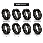 font options for inside engraving on black angelic magic circle rings