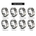 font options for inside engraving on gray angelic magic circle rings