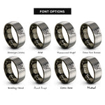 font options for inside engraving on gunmetal & silver angelic magic circle rings