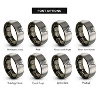 font options for inside engraving on gunmetal & silver angelic magic circle rings