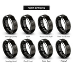 font options for inside engraving on black & grey angels landing cliff rings