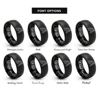 font options for inside engraving on black angels landing cliff rings