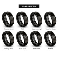 font options for inside engraving on black angels landing cliff rings