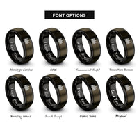 font options for inside engraving on gunmetal & black angkor wat rings