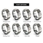 font options for inside engraving on grey angle finder rings