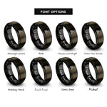 font options for inside engraving on gunmetal & black angle finder rings