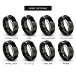 font options for inside engraving on black & silver angle grinder rings
