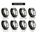 font options for inside engraving on black & gray angle grinder rings