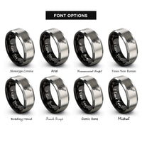 font options for inside engraving on black & gray angle grinder rings