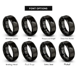 font options for inside engraving on black angle grinder rings