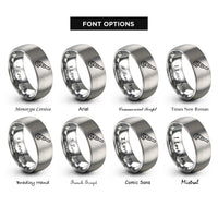 font options for inside engraving on gray angle grinder rings