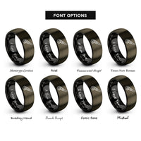 font options for inside engraving on gunmetal & black angle grinder rings