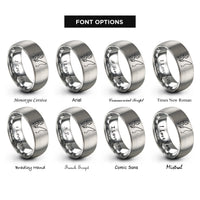 font options for inside engraving on gray angler rod rings