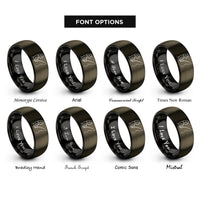 font options for inside engraving on gunmetal & black angler rod rings