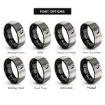 font options for inside engraving on black & grey angler silhouette rings
