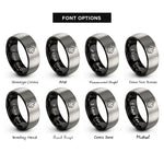 font options for inside engraving on black & gray angora rabbit rings