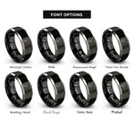 font options for inside engraving on black & gray angora rabbit rings