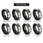 font options for inside engraving on black & silver angora rabbit rings
