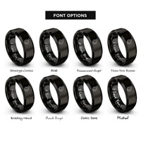 font options for inside engraving on black angora rabbit rings