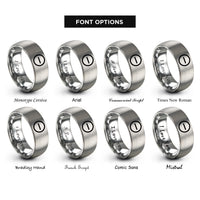 font options for inside engraving on grey anion icon rings