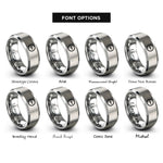 font options for inside engraving on silver anion icon rings