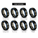 font options for inside engraving on gunmetal & blue anion icon rings