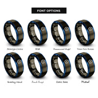 font options for inside engraving on gunmetal & blue anion icon rings