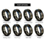 font options for inside engraving on gunmetal & blue anion icon rings