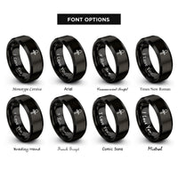 font options for inside engraving on black ankh rings