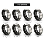 font options for inside engraving on black & gray ankh cross rings