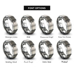 font options for inside engraving on grey ankh cross rings