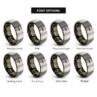 font options for inside engraving on gunmetal & grey ankh rings