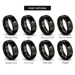 font options for inside engraving on black ankh heart rings