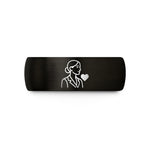 ladies gold wedding band – black & rose gold tungsten bonus mom heart wedding band