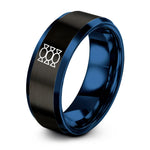 tungsten rings for her – black & blue tungsten candy eggs ring
