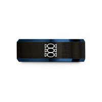 women's anniversary rings – black & blue tungsten candy eggs wedding band