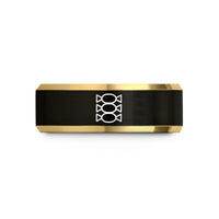 women's comfort fit rings – black & gold tungsten candy eggs wedding band