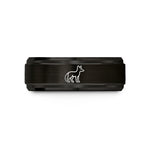 comfortable wedding bands – black tungsten desert fox wedding band