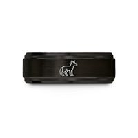 comfortable wedding bands – black tungsten desert fox wedding band