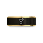 rings for her anniversary – black & gold tungsten margarita salt rim wedding band