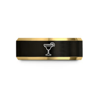 rings for her anniversary – black & gold tungsten margarita salt rim wedding band