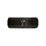 tungsten wedding bands her – black & rose gold tungsten margarita salt rim wedding band